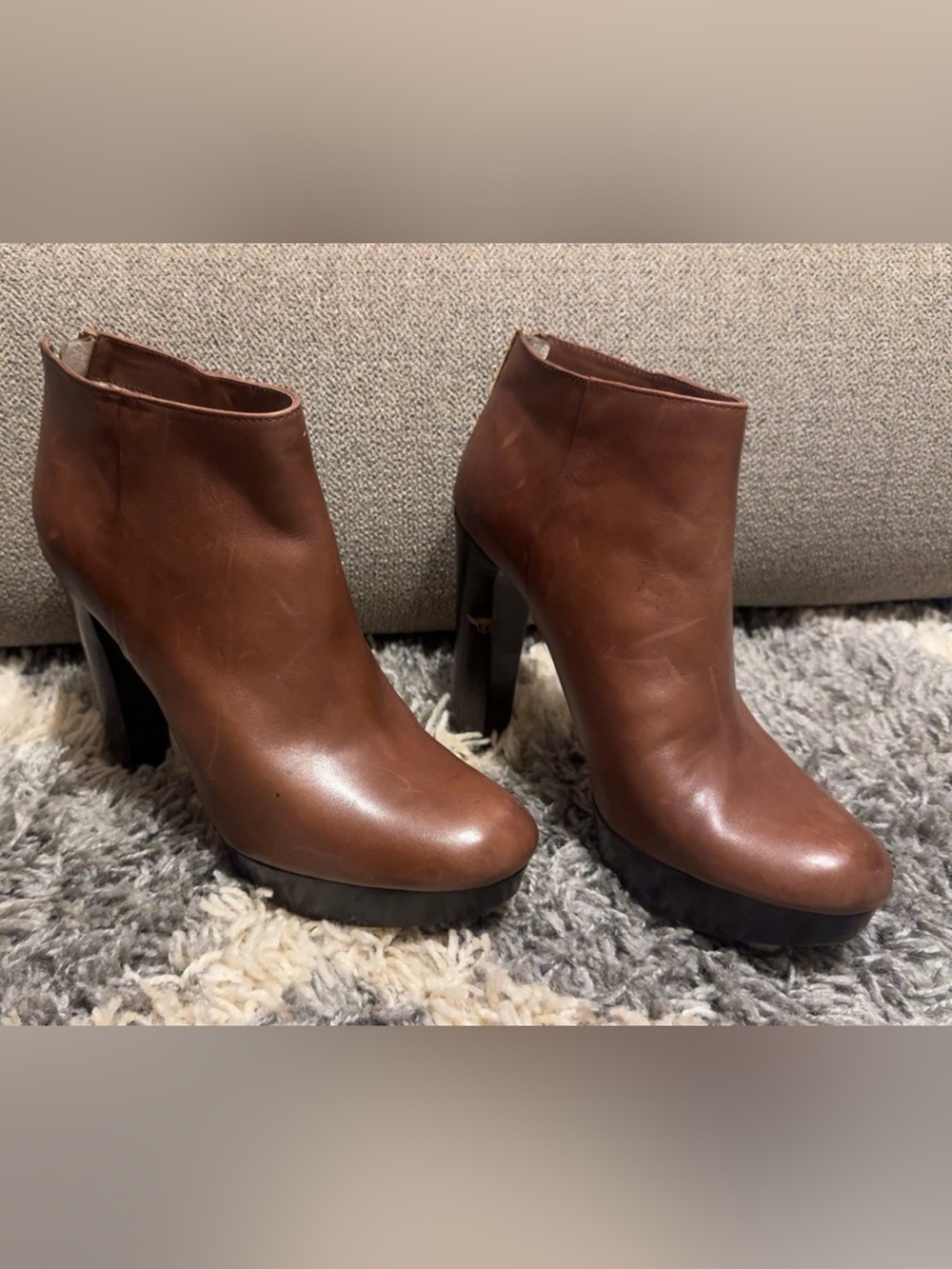 MICHAEL Michael Kors Brown Leather Platform Ankle Booties